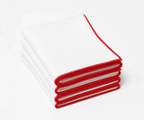 White and Red Napkins With Trim