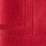 Red Double Hemstitch Linen Napkins