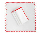 Scallop Edge Napkins - Red