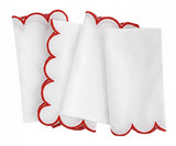 Red Fabric Napkins - Scalloped