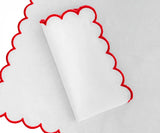 Scallop Edge Napkins - Red