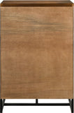 Reed Engineered Wood Mid Century Chest - Antique Coffee Finish with Sleek Matte Black Base Design