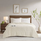 Soft Warm Corded Electric Plush Heated Blanket, Ivory