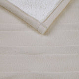 Heated 50x60" Fleece Sherpa Electric Throw Blanket, Ivory