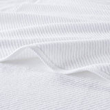 6pcs 100% Cotton Quick-Dry Ribbed Towel Set, White