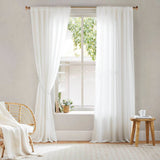 Semi-Transparent White Light Filtering Privacy Curtain Pair