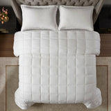 Luxury Cotton Blanket with Filament Fiber Fill, White