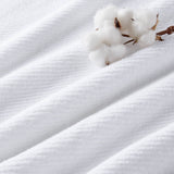 6pcs 100% Cotton Quick-Dry Ribbed Towel Set, White