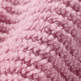 4pcs 100% Cotton Quick-Dry Ribbed Bath Towel Set, Pink