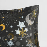 Celestial Gold Starry Sky Metallic Comforter Set, Charcoal