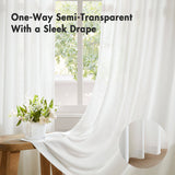 Semi-Transparent White Light Filtering Privacy Curtain Pair