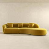 Elijah Gold Japandi Style Curvy Sectional Sofa 126"