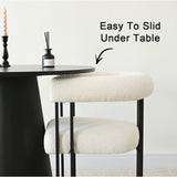 Rola Beige Upholstered Boucle Dining Chair with Arms (Set of 2)