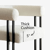 Rola Beige Upholstered Counter Stool with Arms (Set of 2)