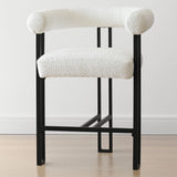 Rola Beige Upholstered Counter Stool with Arms (Set of 2)