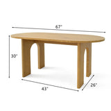 Roma 67" Modern Oval Dining Table