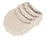 Scalloped Placemats - Light Beige
