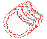 Red Round Scalloped Table Mats