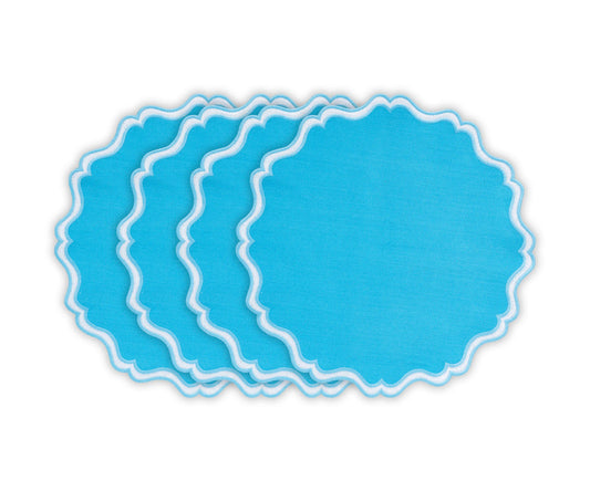 Turquoise Placemats - Scalloped
