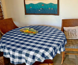 Navy Blue Round Tablecloth