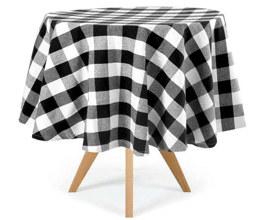 Black Round Tablecloth - Cotton Table Cover