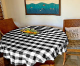 Black Round Tablecloth - Cotton Table Cover