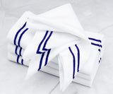 Royal Blue Double Line Embroidery Napkins