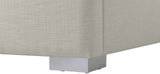 Royce Mid Century Modern Bed with Wingback Headboard and Stylish Gold & Chrome Legs for Elegance