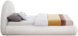 Rudy Contemporary Plush Faux Shearling Fabric Bed with Rounded Headboard for Modern Bedrooms