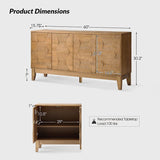 Kamu 60″ Wood Sideboard – Mid-Century Modern Storage Cabinet