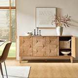 Kamu 60″ Wood Sideboard – Mid-Century Modern Storage Cabinet