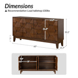 Kamu 60″ Wood Sideboard – Mid-Century Modern Storage Cabinet