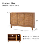 Kamu 45″ Wide 3-Door Sideboard – Modern Minimalist Storage Cabinet
