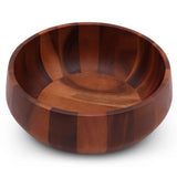 Modern Round Acacia Wood Salad Bowl Large