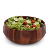 Modern Round Acacia Wood Salad Bowl Large