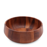 Modern Round Acacia Wood Salad Bowl Large