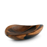 Wave Pattern Large Acacia Wood Salad Bowl