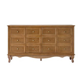 Antique-Inspired 4-Door Sideboard Cabinet - Decorative Drawer Illusion