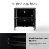 Deb 32" Wood Veneer Accent Cabinet with Adjustable Shelves, Modern Transitional Style