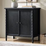 Deb 32" Wood Veneer Accent Cabinet with Adjustable Shelves, Modern Transitional Style