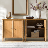 Deb 32" Wood Veneer Accent Cabinet with Adjustable Shelves, Modern Transitional Style