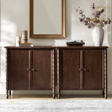 Deb 32" Wood Veneer Accent Cabinet with Adjustable Shelves, Modern Transitional Style