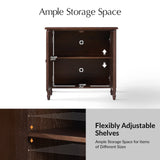 Deb 32" Wood Veneer Accent Cabinet with Adjustable Shelves, Modern Transitional Style