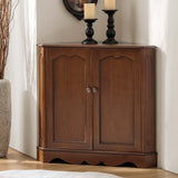 Hagen Traditional 2-Door Corner Cabinet – 30″ H Classic Wood Storage Cabinet with Decorative Molding
