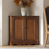 Hagen Traditional 2-Door Corner Cabinet – 30″ H Classic Wood Storage Cabinet with Decorative Molding