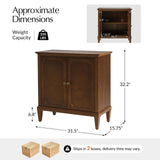 Jane Wood Veneer Sideboard with Adjustable Shelves, Available in 2-Door or 4-Door Options
