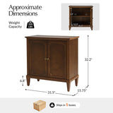 Jane Wood Veneer Sideboard with Adjustable Shelves, Available in 2-Door or 4-Door Options
