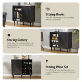 Archie 34" Tall 2 Door Accent Multifunction Bar Cabinet with Adjustable Shelves(Optional Types)