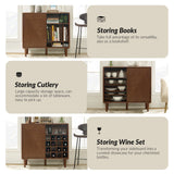 Archie 34" Tall 2 Door Accent Multifunction Bar Cabinet with Adjustable Shelves(Optional Types)
