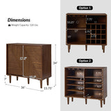 Archie 34" Tall 2 Door Accent Multifunction Bar Cabinet with Adjustable Shelves(Optional Types)